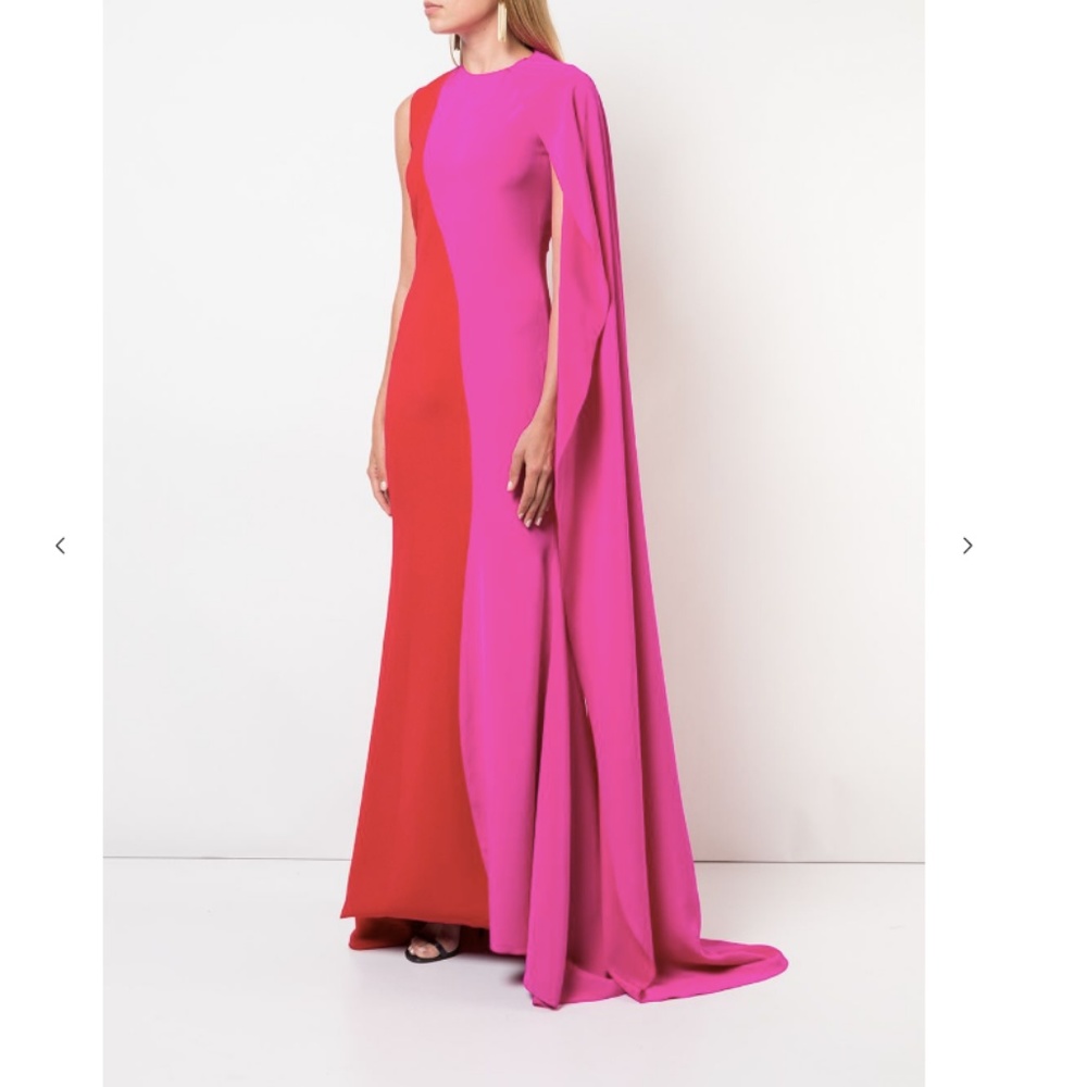 CHRISTIAN SIRIANO Fuchsia Pink Red Cascading Side - Picture 4 of 7